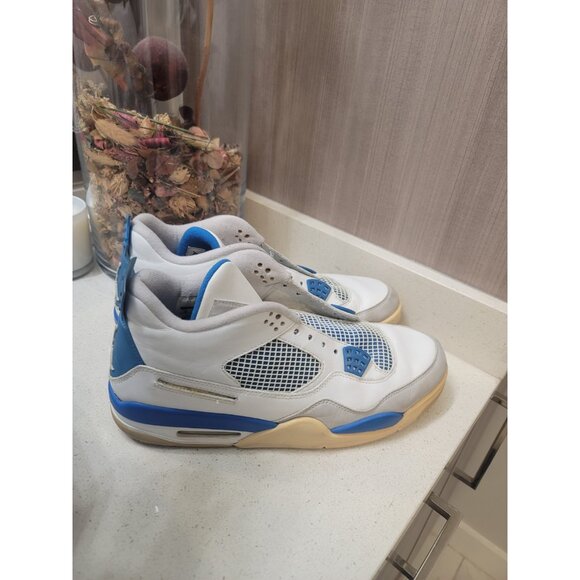 NIKE AIR JORDAN IV 4 RETRO OG WHITE MILITARY BLUE CEMENT GREY 308497-105 Sz 12 main image 6
